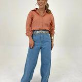 Calça Jeans Wide Leg Azul