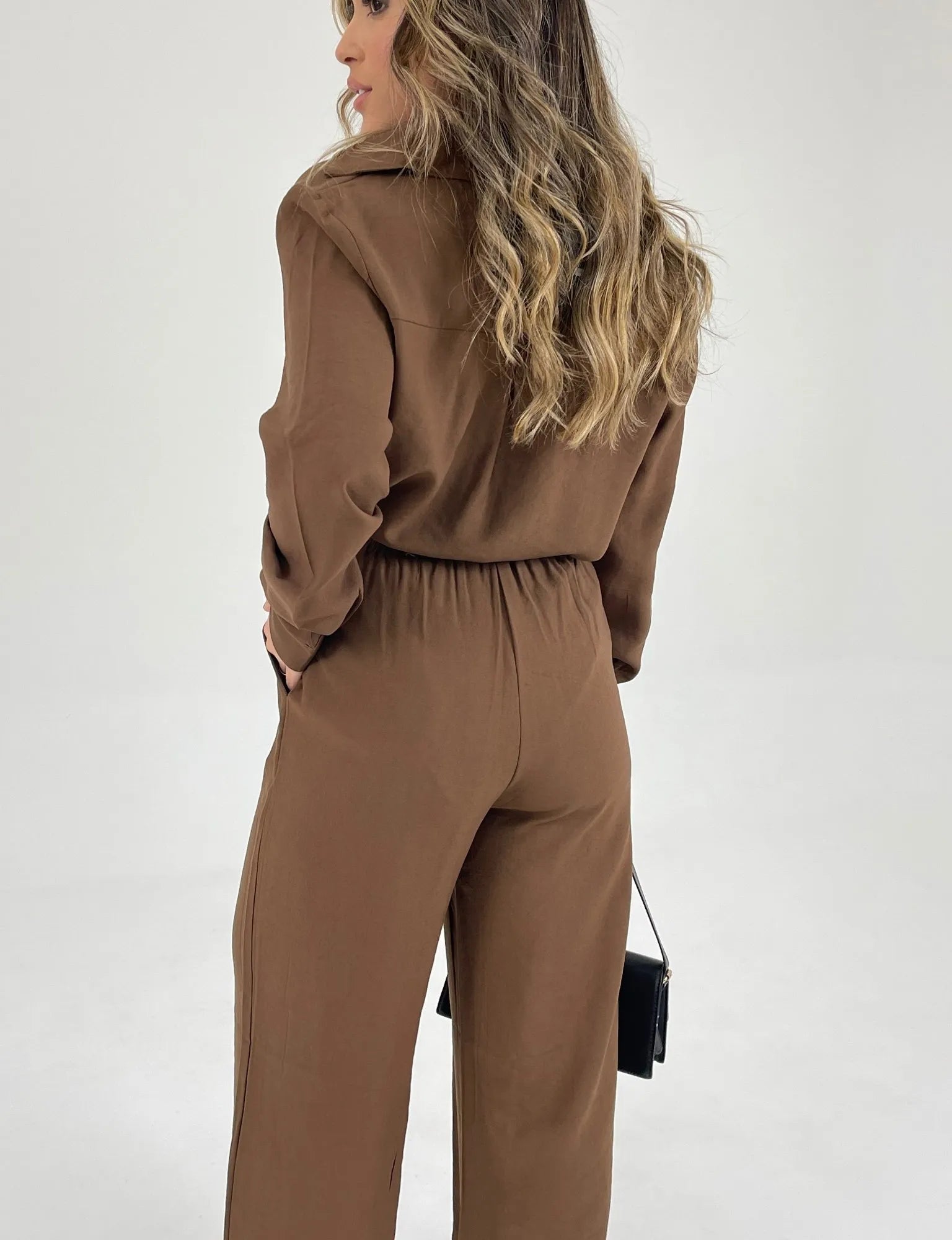 Conjunto Elizabeth Camisa Social + Calça com Elástico na Cintura