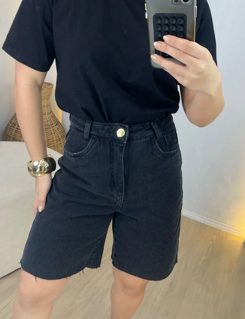 Bermuda Jeans Black Classic