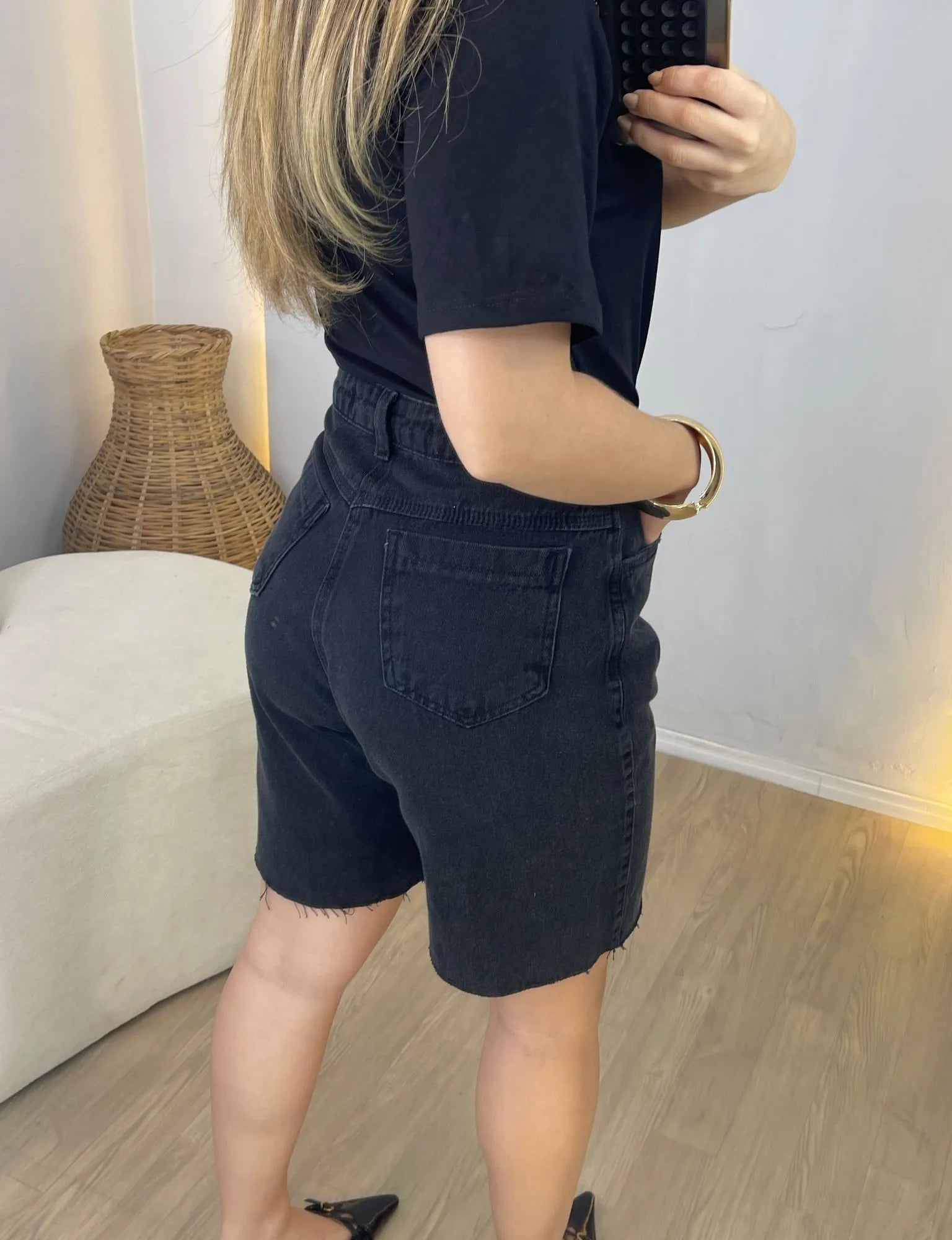Bermuda Jeans Black Classic
