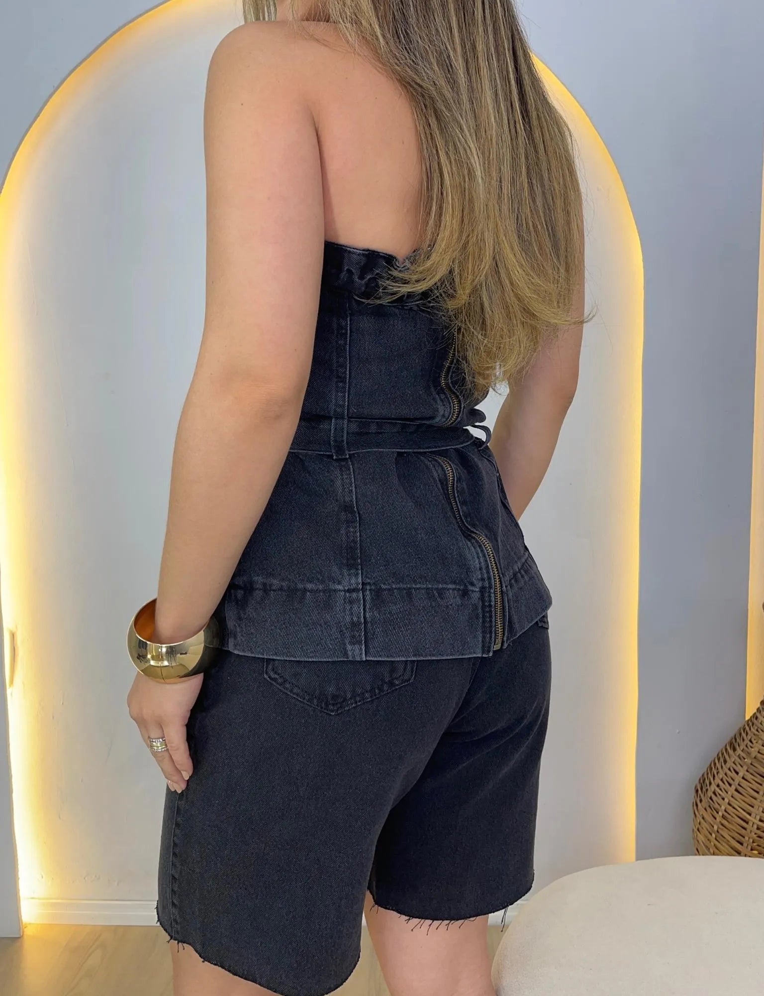 Bermuda Jeans Black Classic