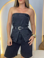 Bermuda Jeans Black Classic