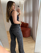 Calça Jeans Wide Leg Dark