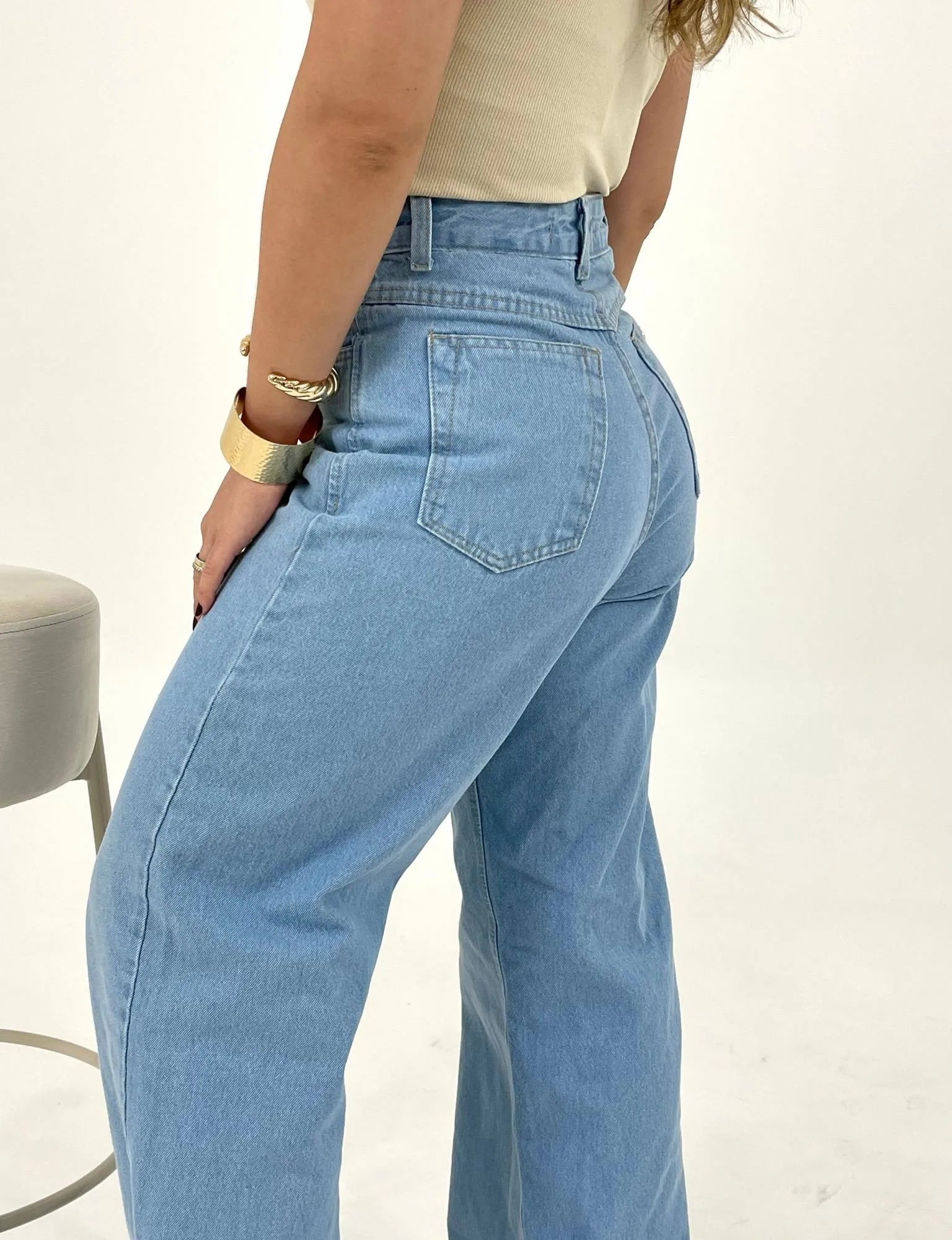 Calça Jeans Wide Leg Clara