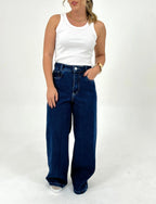 Calça Jeans Wide Leg Escura