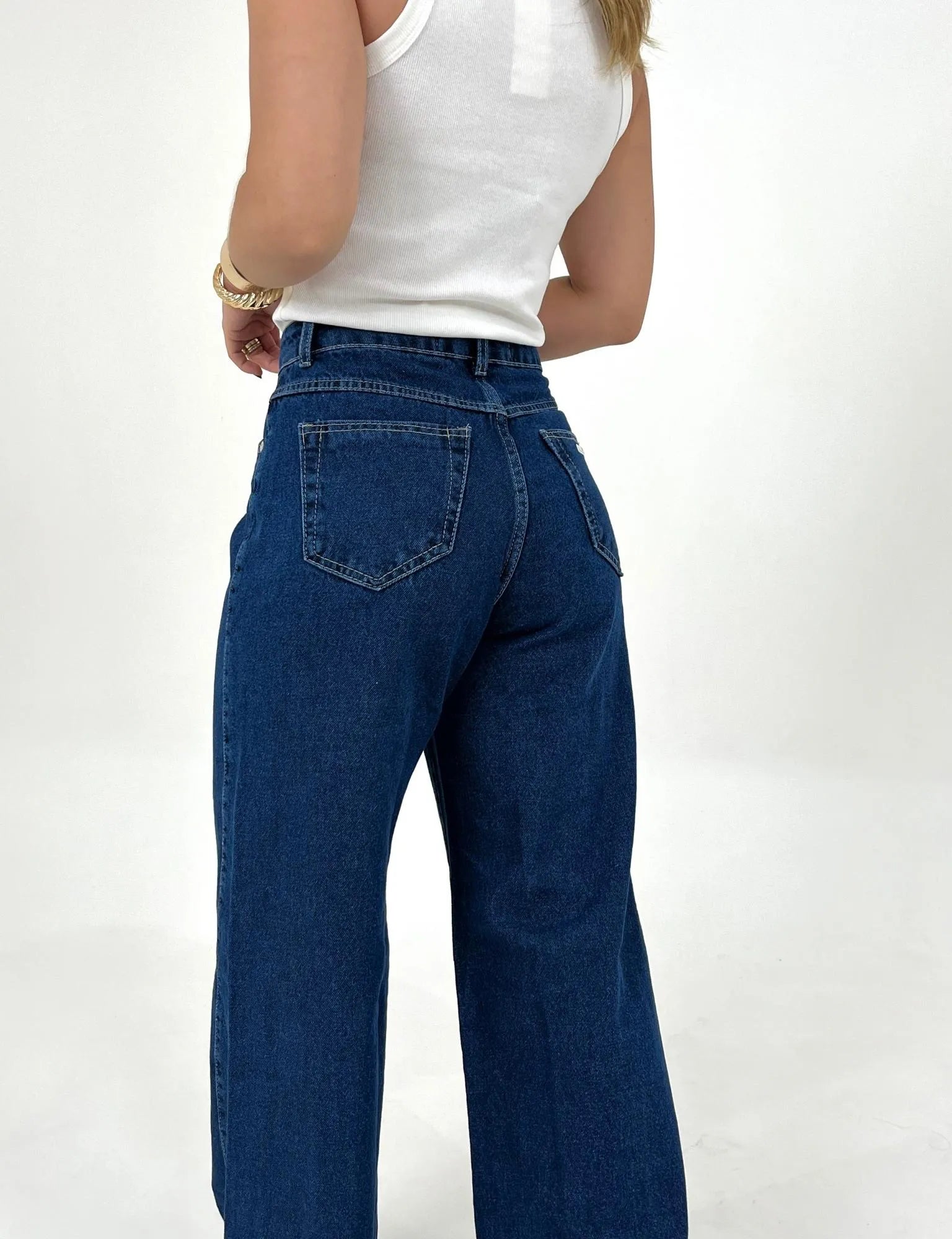 Calça Jeans Wide Leg Escura