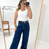 Calça Jeans Wide Leg Escura