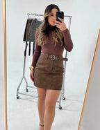 Short Saia Vitória - Eco Couro